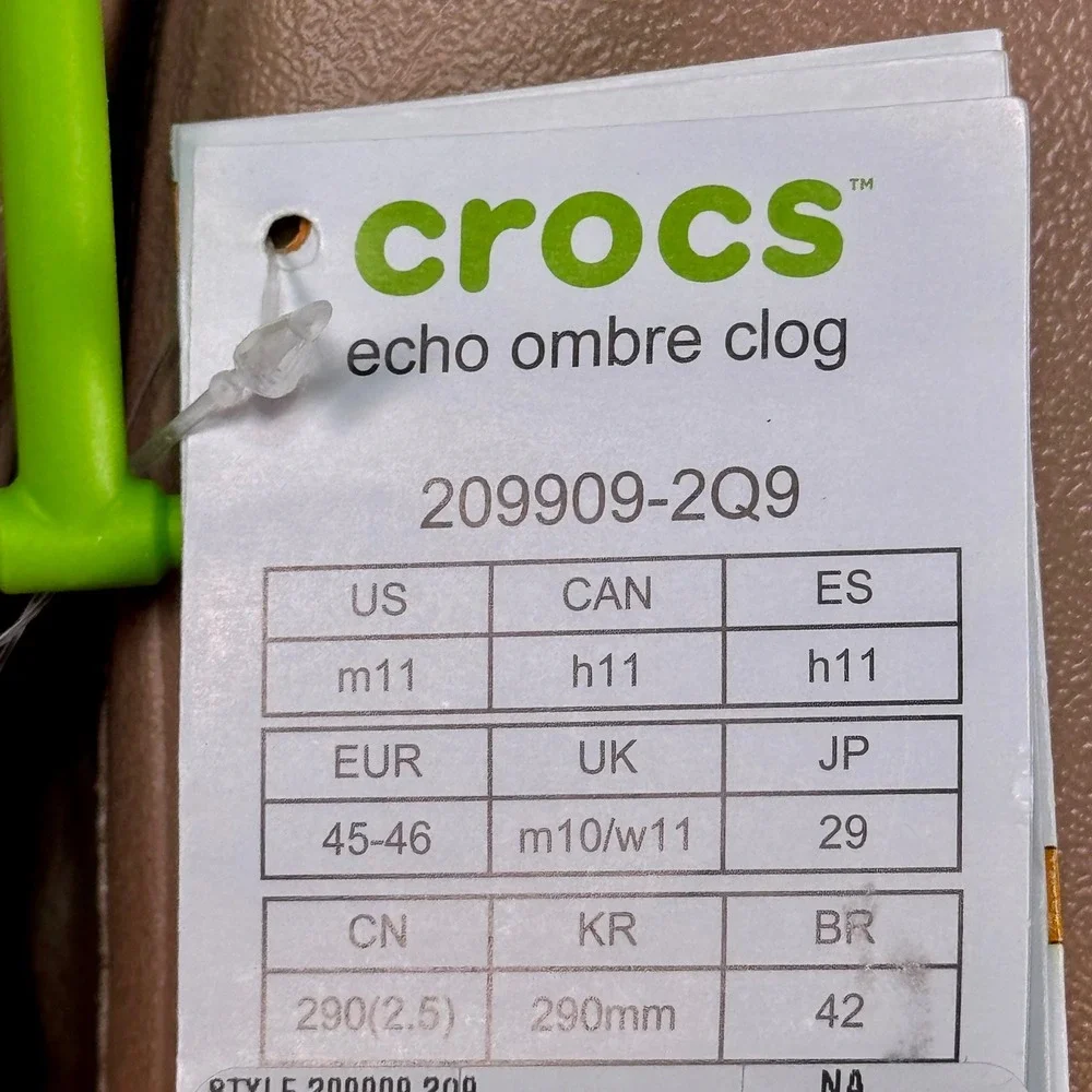 Crocs Echo Ombre Clog Mens 11 Womens 13 Tan Beige Trail Comfort Shoes‎